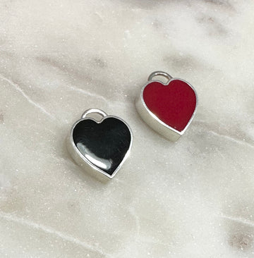 QUEEN OF HEARTS resin and silver charm