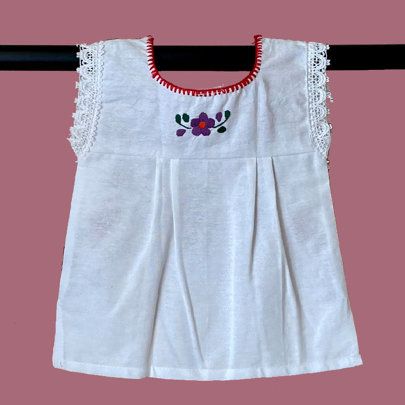 Girl's Flower Embroidered Top